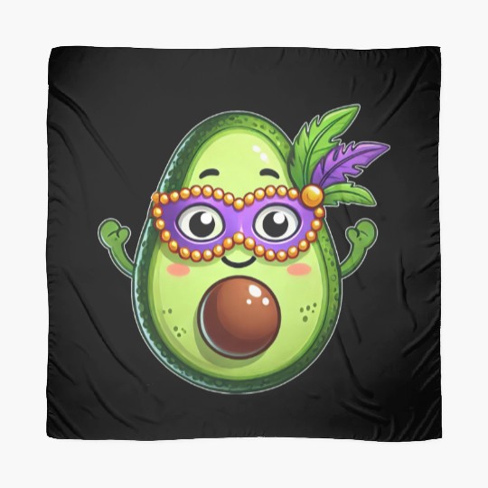 Mardi Gras Avocado Sweet Vegetarian Cartoon Scarves