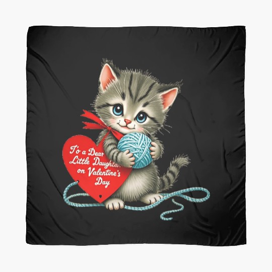 Kitten To a Dear Valentine s Day Card Scarves