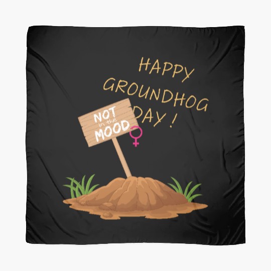 Happy Groundhog Day Not in the Mood funny graphic Scarves