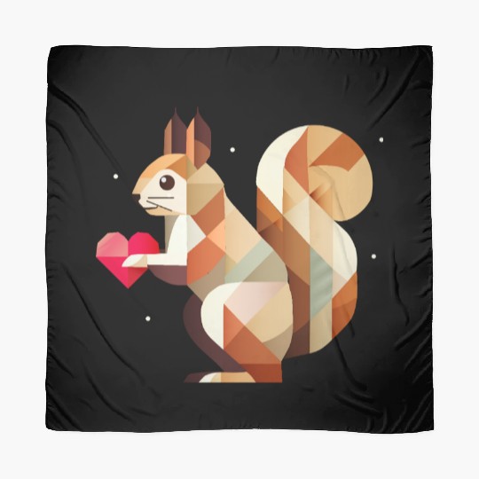 Squirrel with heart - loving for Valentine's Day Scarves
