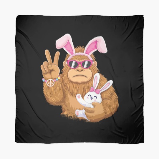 Bigfoot And Bunny Happy Easter Scarves