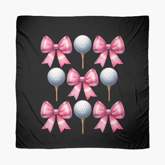 Coquette Bow Golf Ball Mothers Day Golfing Pink Scarves