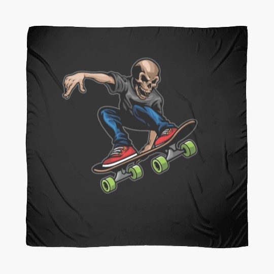 skleton ride on skateboard Scarves