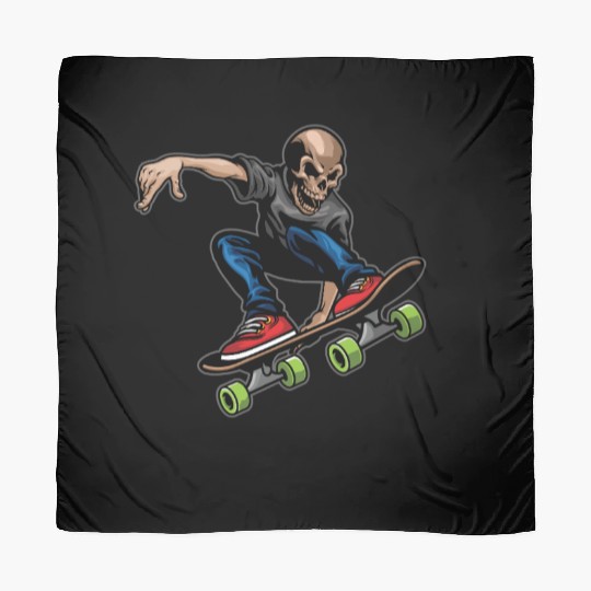 skleton ride on skateboard Scarves