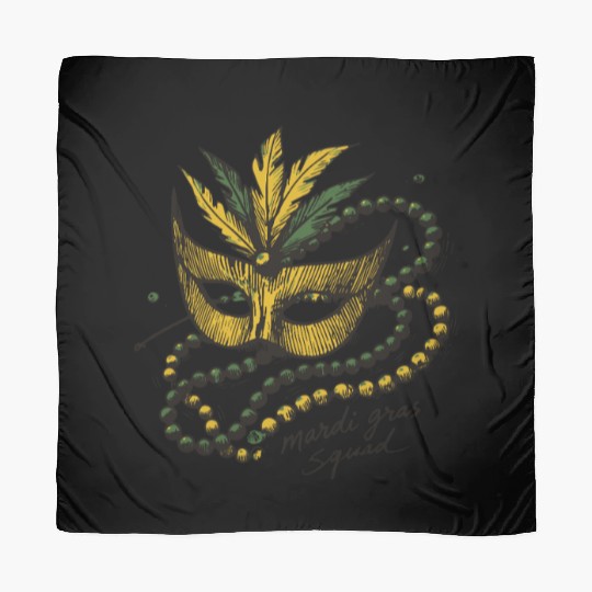 Mardi Gras Squad Mask Beads Festive Spirit Scarves