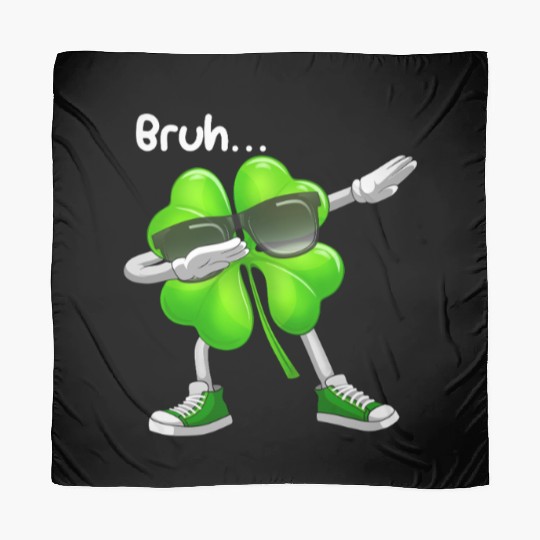 Bruh Dabbing Shamrock - Funny St Patricks Day Scarves