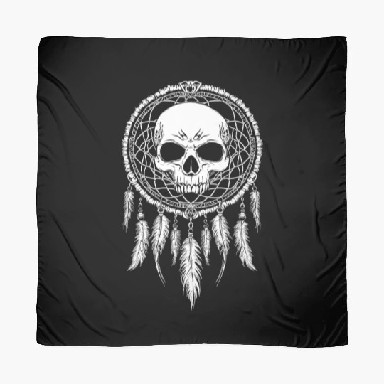 Skull Dreamcatcher Gothic Boho Skull Tribal Scarves