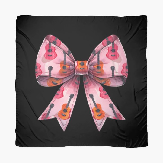 Coquette Bow Guitar Mom Guitarist Mothers Day Pink Scarves