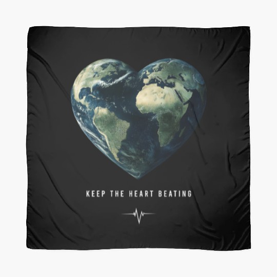 Keep the Heart Beating Earth Day Heart Environment Scarves