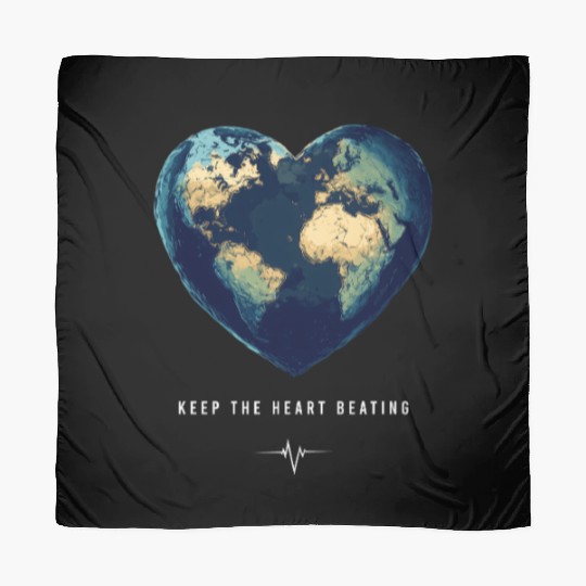 Keep the Heart Beating Earth Earth Day Environment Scarves