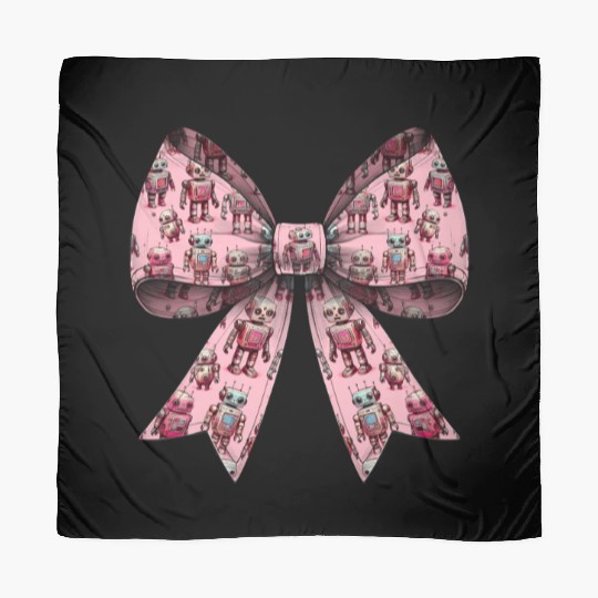Coquette Bow Robot Mothers Day Robotics Pattern Scarves
