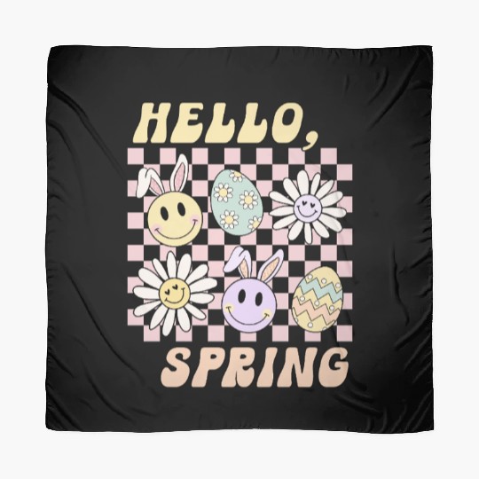 Hello Spring Cute Easter Bunny Design Scarves