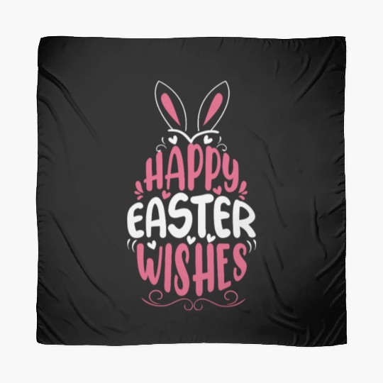 Happy Easter Wishes, Cute Bunny, Spring Celebratio Scarves