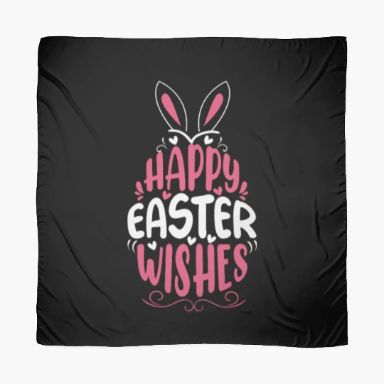 Happy Easter Wishes, Cute Bunny, Spring Celebratio Scarves