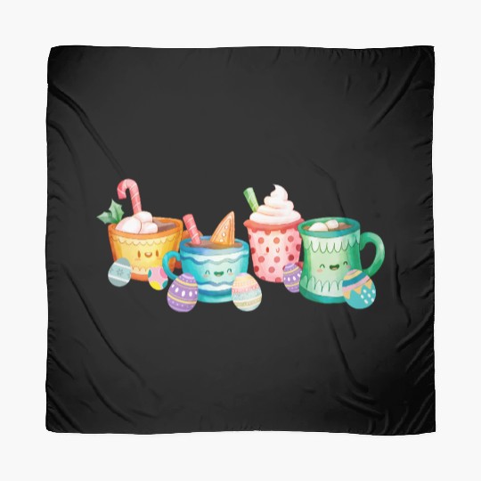 Easter Morning Coffee Lover Funny Holiday Design Scarves