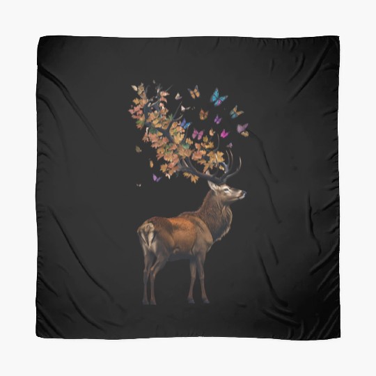 Red Deer and Autumn Leaves Scarves