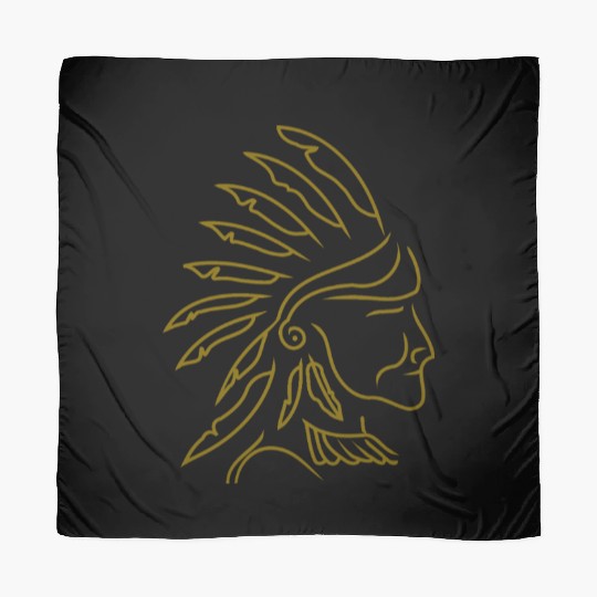 tribal warrior line art. bold heritage art Scarves