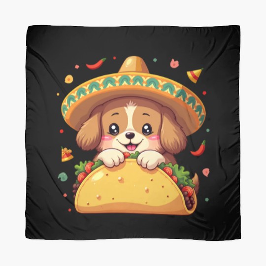 cinco de mayo Taco Puppy Fiesta Sombrero Fun Scarves