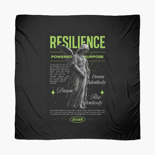 Resilience Angel – Neon Motivational Art Scarves
