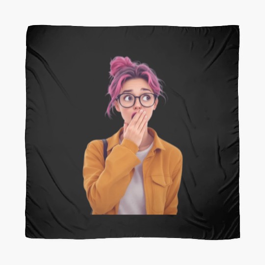 Surprised AI woman Scarves