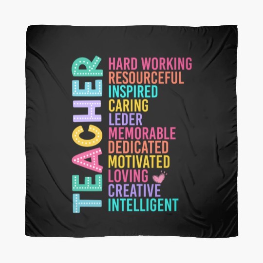 TEACHER APPRECIATION Colourful Inspirational Words Scarves