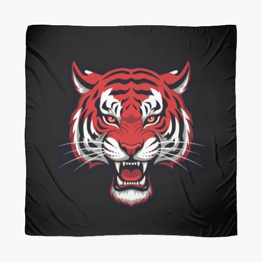 Savage Red Tiger Head – Fierce Wild Beast Scarves