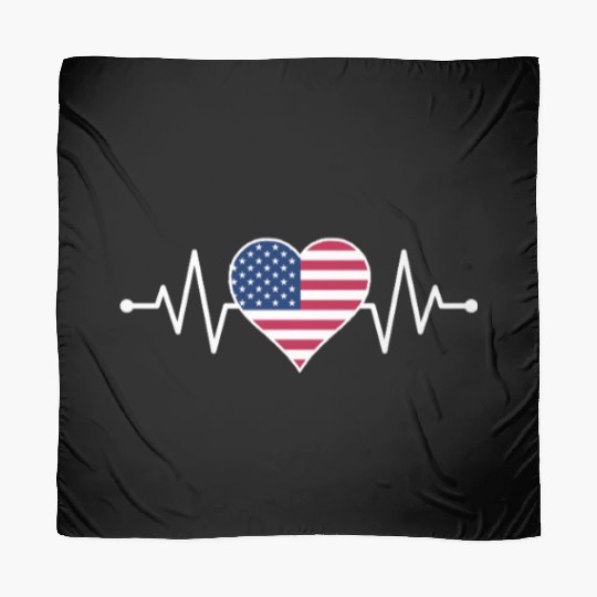 American Flag Heart Scarves Freedom 4th of July