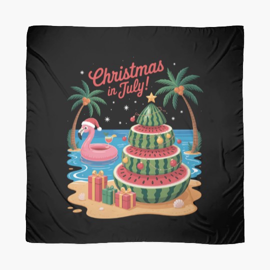 Christmas In July Watermelon Xmas Tree Santa Scarves