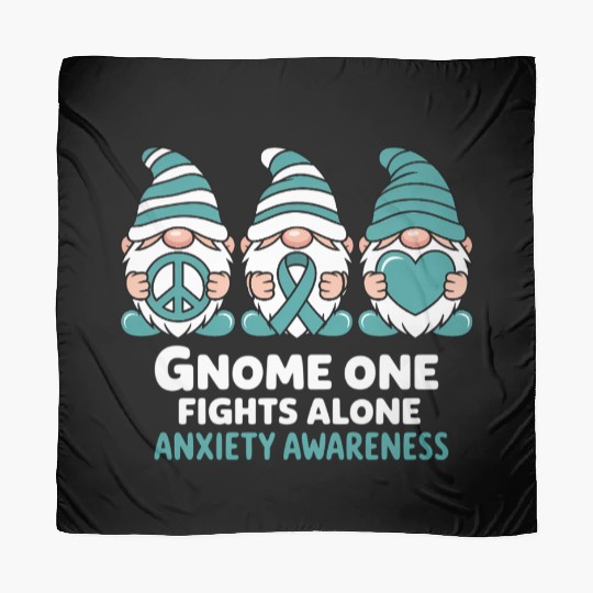 Anxiety Awareness Gnome One Fights Alone Wear Scarves
