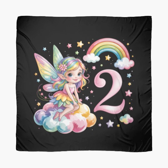 Magical Rainbow Fairy Elf 2nd Birthday Girl Scarves