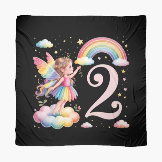 Magical Rainbow Fairy Elf 2nd Birthday Girl Scarves
