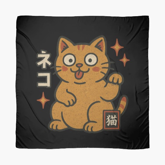 Lucky Cat Japanese Scarves