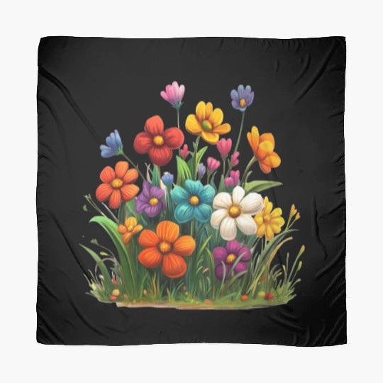 Vibrant Spring Blossom Garden Design Scarves
