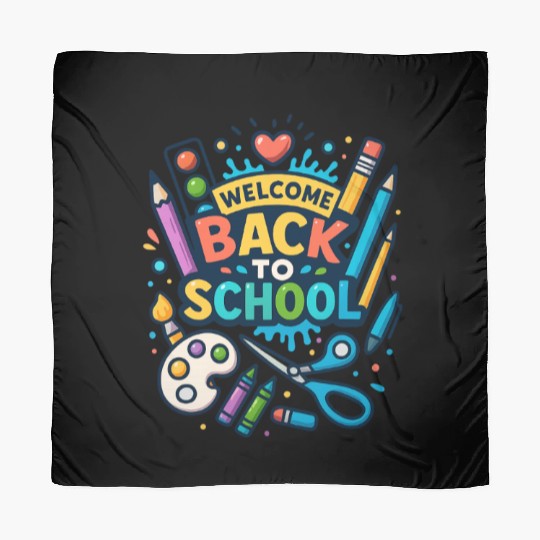 Welcome Back to School Fun Art Design Scarves