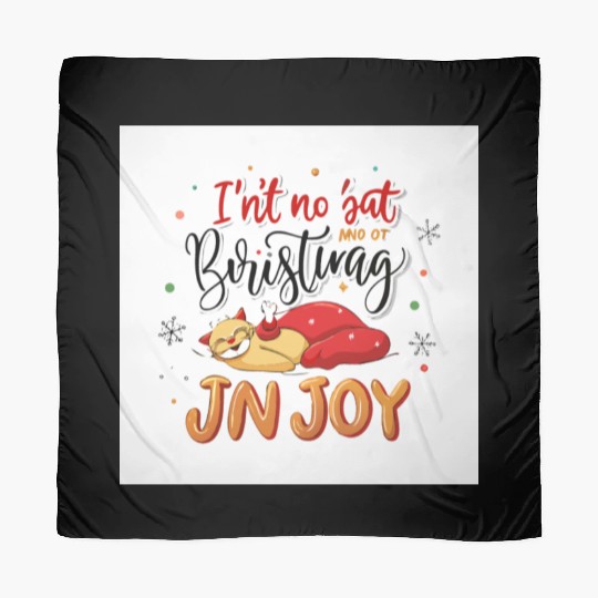 Festive Cat Joy Christmas Design Scarves