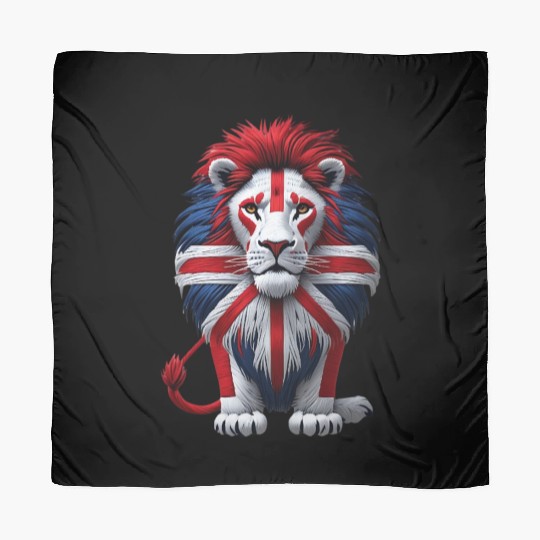 British Lion with Union Jack Flag Graphic Design Scarves