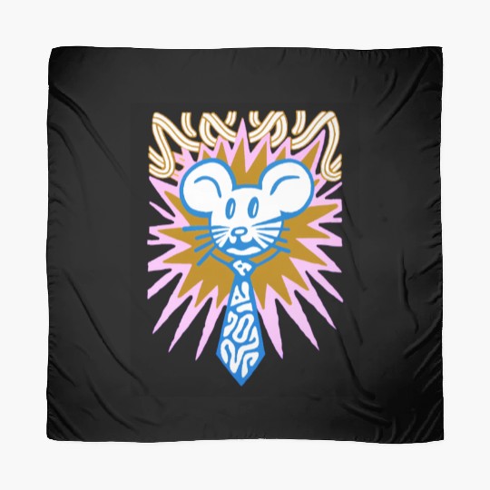 Neon Mouse Head with Radiant Burst Scarves