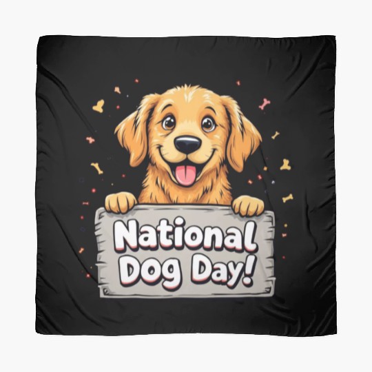 Celebratory Puppy for National Dog Day Scarves