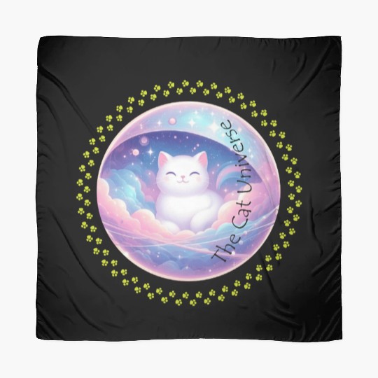 The Cat Universe – Kawaii Cosmic Cat in Dreamy Spa Scarves
