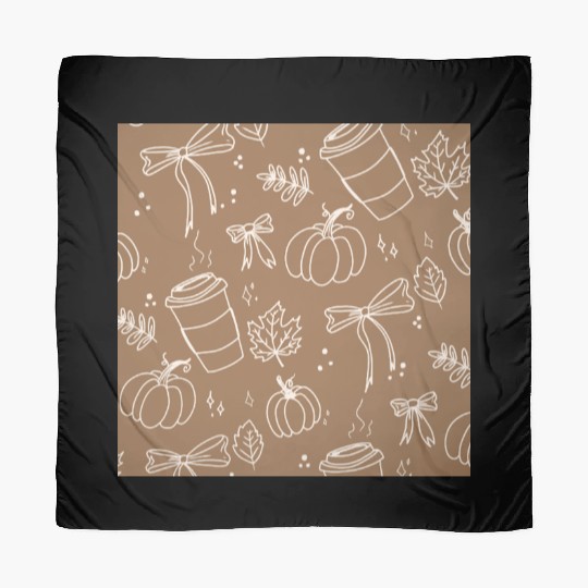 Autumn Cozy Pumpkin & Coffee Pattern Scarves