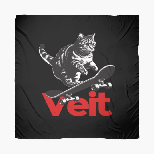 Cool Cat Skateboard with cute Boy Name VEIT Scarves
