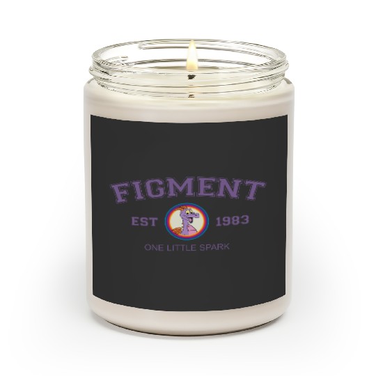 Disney Figment 2 Sided Print Scented Candles Purple Dragon Scented Candles , Figment Est 1983, One Little Spark Vintage Scented Candles