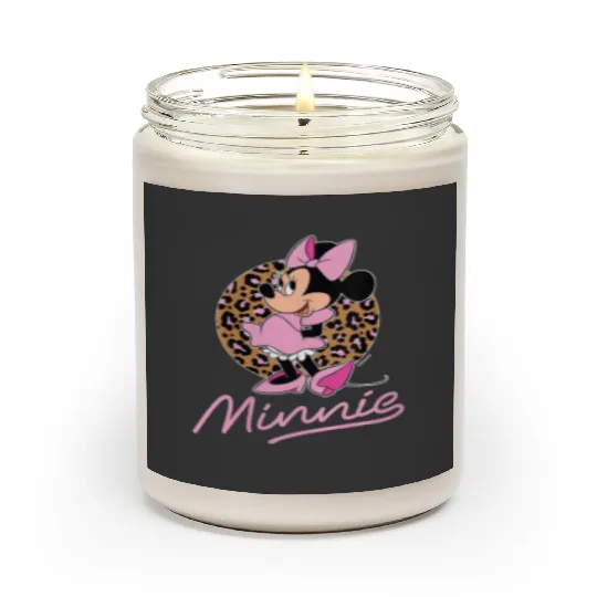 Womens Disney Minnie Leopard Print Scented Candles
