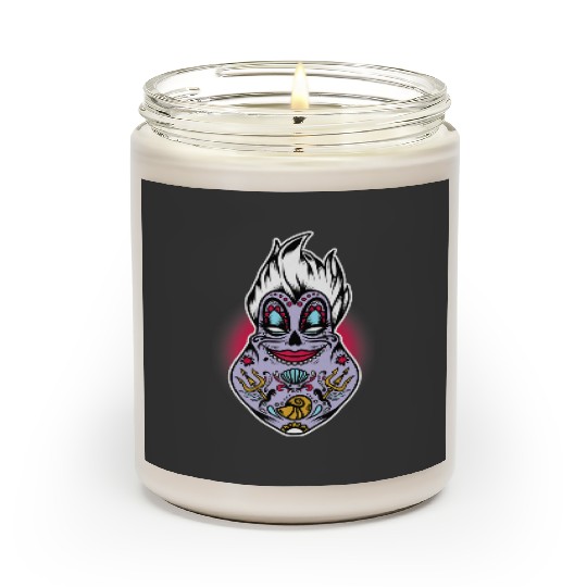 Disney Villains Halloween Ursula Sugar Skull Pre Scented Candles