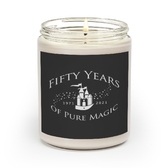 50 Years of Pure Magic Disney World 50th Anniversary Light Text Scented Candles