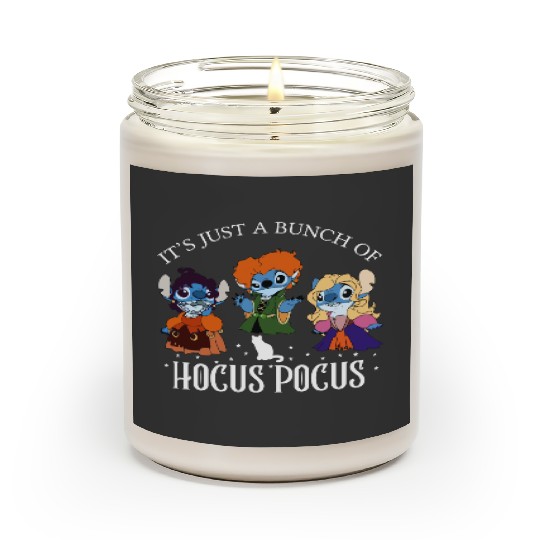 Disney Stitch It's Just A Bunch Of Hocus Pocus Halloween Scented Candles, Disney Stitch Hocus Pocus Scented Candles