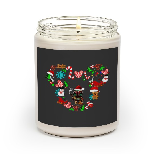 Star Wars Christmas Scented Candles, Mandalorian Disney Christmas Scented Candles, Christmas Mickey Scented Candles