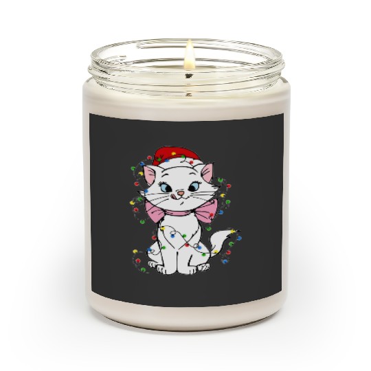 Disney Marie Aristocats Cat Santa Christmas Lights Scented Candles