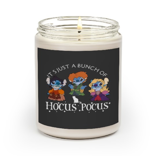 Disney Stitch It'S Just A Bunch Of Hocus Pocus Halloween Scented Candles, Cartoon Scented Candles, Cute Scented Candles, Gift For Family