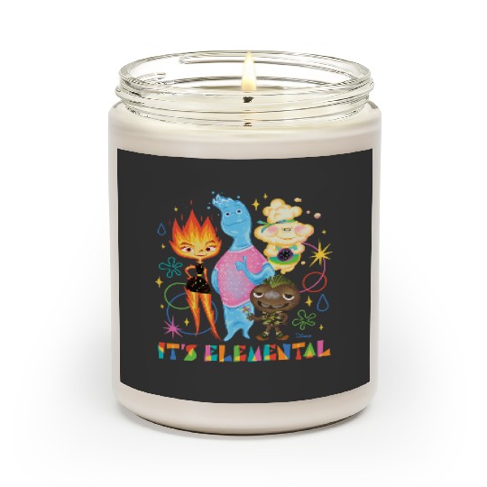 Disney Pixar It's Elemental Scented Candles, Elemental Ember And Wade Scented Candles